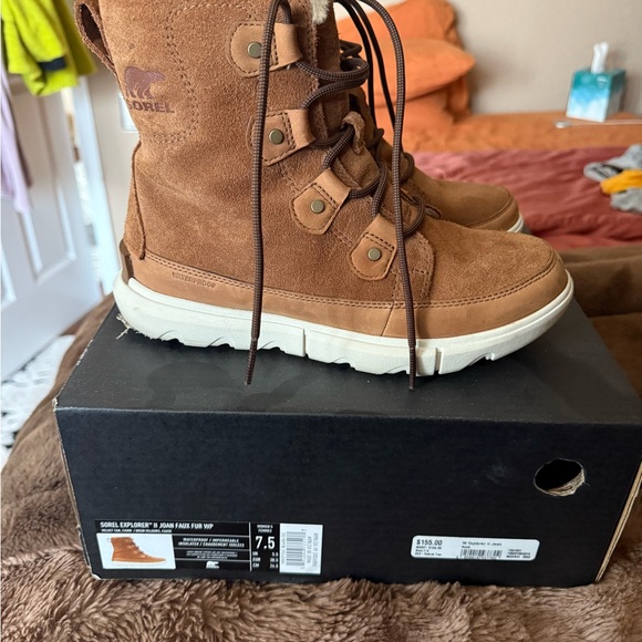 Sorel Explorer II Joan Faux Fur Boots in Tan - Picture 4 of 4